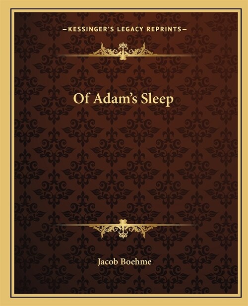 Of Adams Sleep (Paperback)