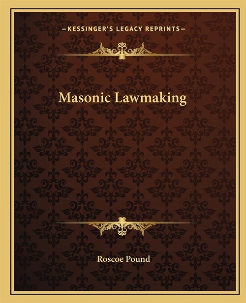 Masonic Lawmaking (Paperback)
