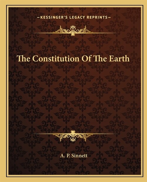The Constitution Of The Earth (Paperback)