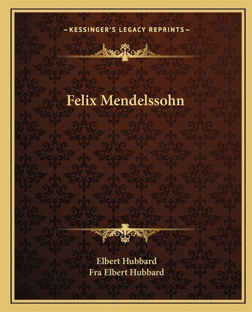 Felix Mendelssohn (Paperback)