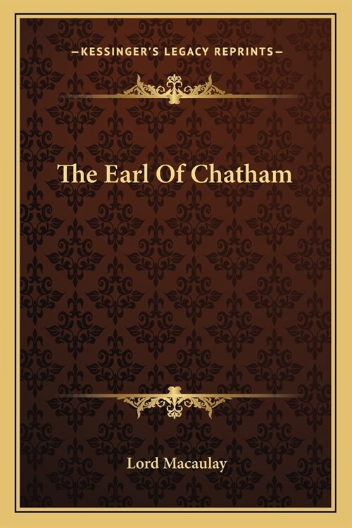 The Earl Of Chatham (Paperback)