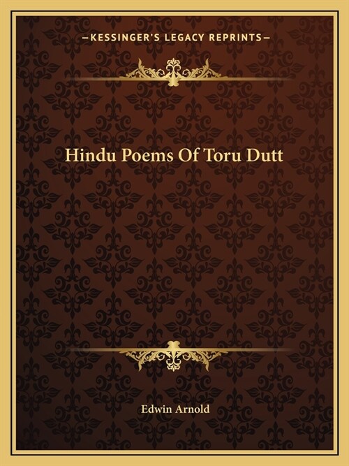 Hindu Poems Of Toru Dutt (Paperback)