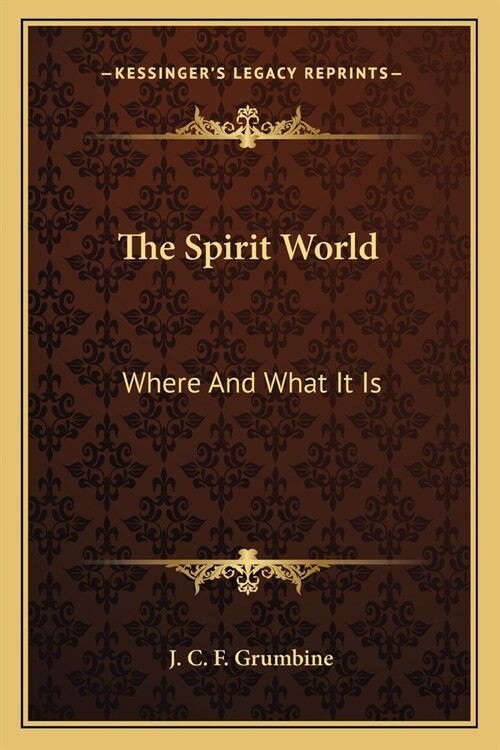 The Spirit World: Where And What It Is (Paperback)