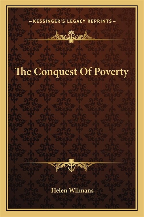 The Conquest Of Poverty (Paperback)