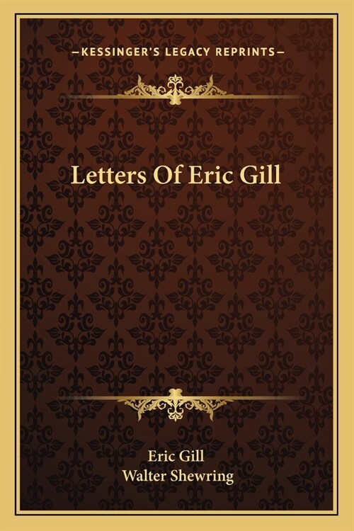 Letters Of Eric Gill (Paperback)