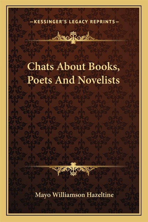 Chats About Books, Poets And Novelists (Paperback)