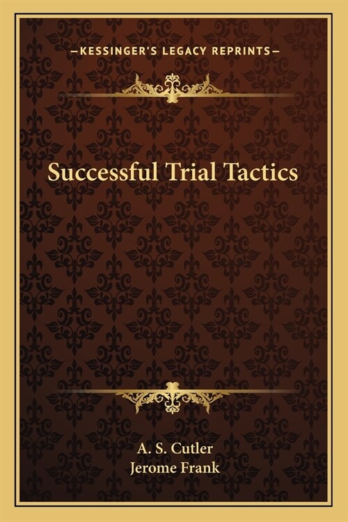 Successful Trial Tactics (Paperback)