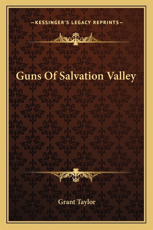 Guns Of Salvation Valley (Paperback)