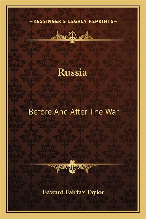 Russia: Before And After The War (Paperback)