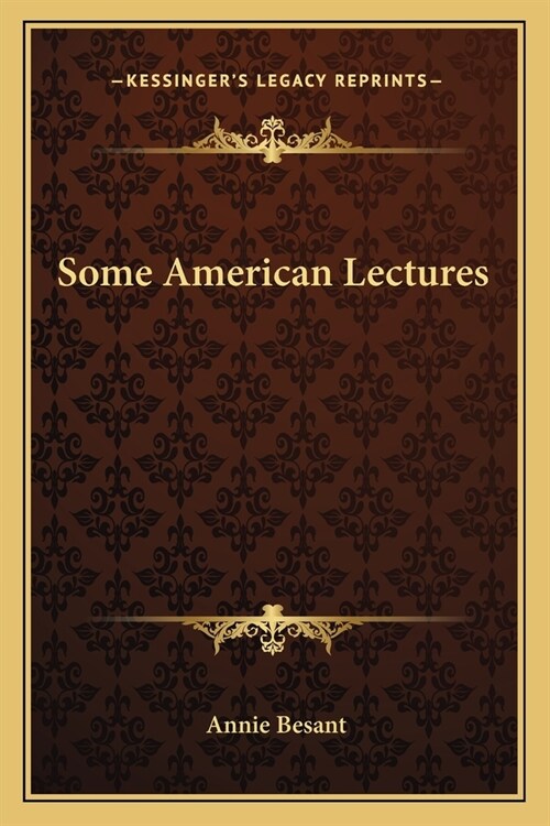 Some American Lectures (Paperback)