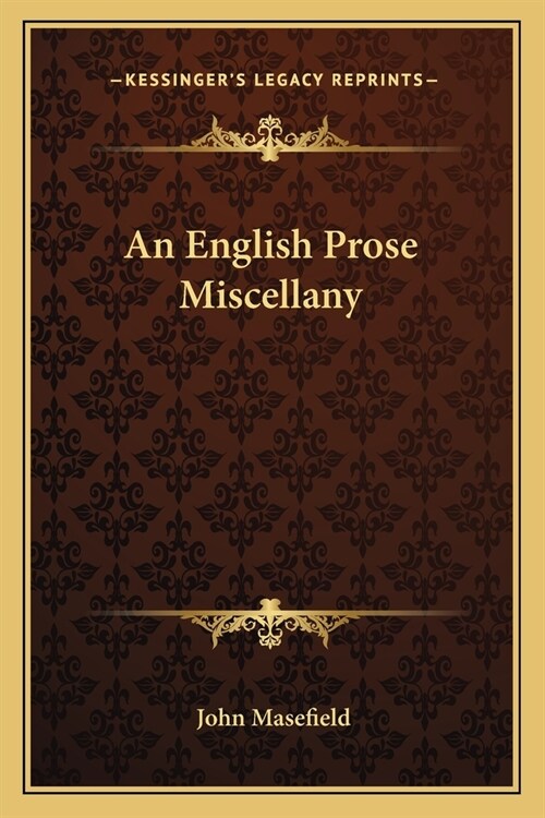 An English Prose Miscellany (Paperback)