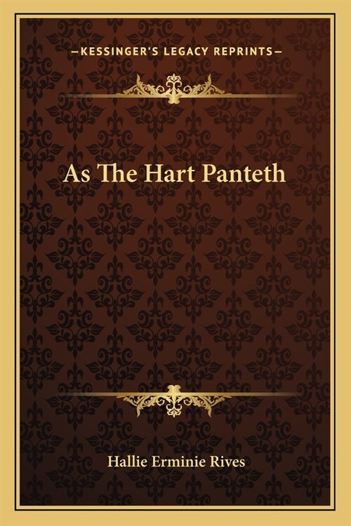 As The Hart Panteth (Paperback)