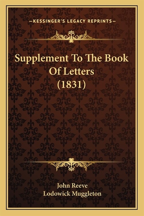 Supplement To The Book Of Letters (1831) (Paperback)