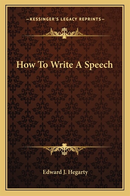 How To Write A Speech (Paperback)