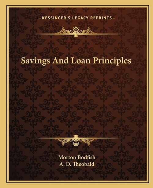 Savings And Loan Principles (Paperback)