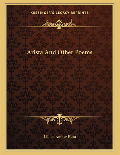 Arista And Other Poems (Paperback)