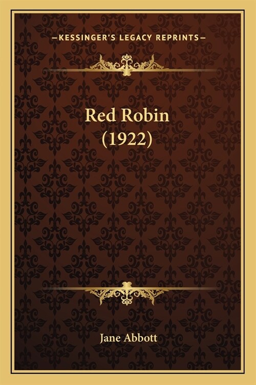 Red Robin (1922) (Paperback)