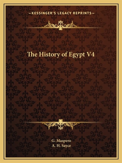 The History of Egypt V4 (Paperback)