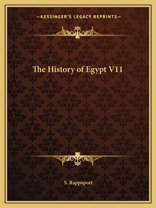 The History of Egypt V11 (Paperback)