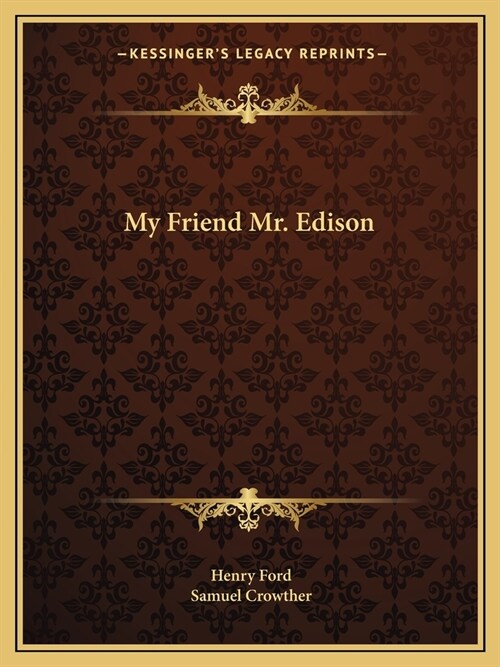 My Friend Mr. Edison (Paperback)