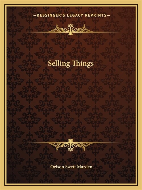 Selling Things (Paperback)