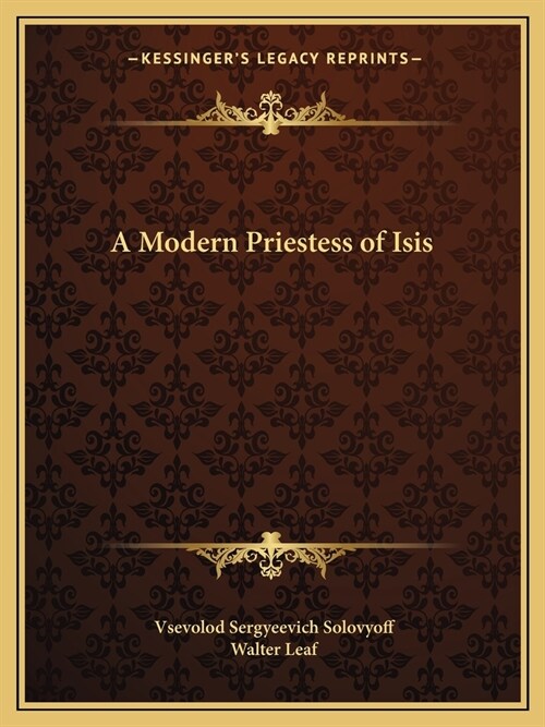 A Modern Priestess of Isis (Paperback)