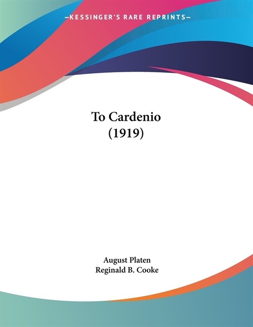 To Cardenio (1919) (Paperback)