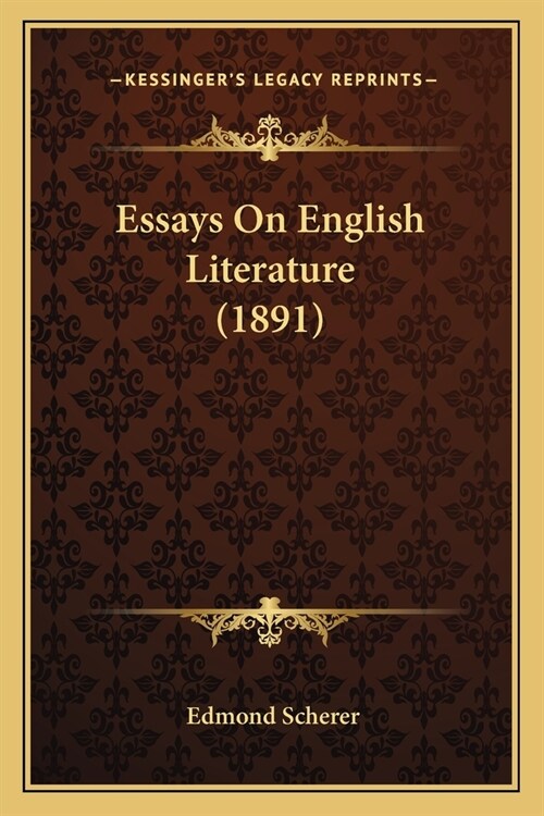 Essays On English Literature (1891) (Paperback)