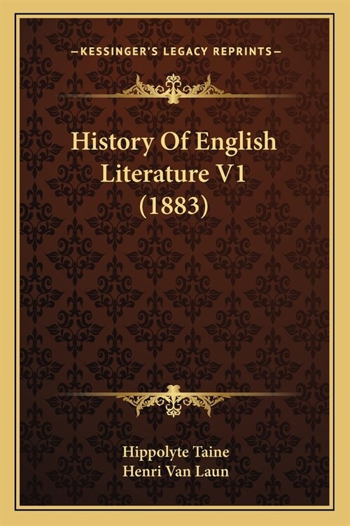 History Of English Literature V1 (1883) (Paperback)