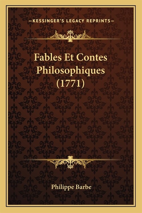 Fables Et Contes Philosophiques (1771) (Paperback)