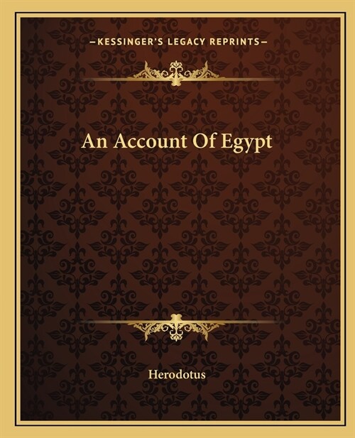 An Account Of Egypt (Paperback)
