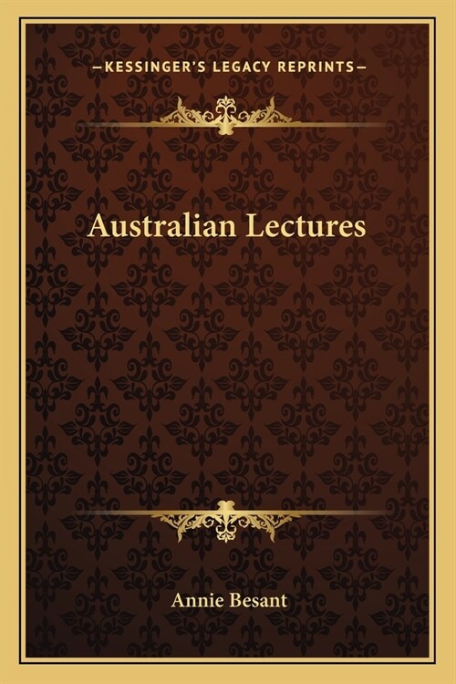 Australian Lectures (Paperback)