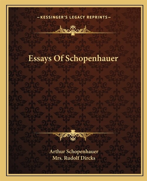 Essays Of Schopenhauer (Paperback)