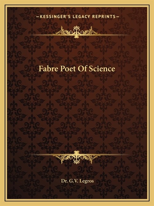 Fabre Poet Of Science (Paperback)