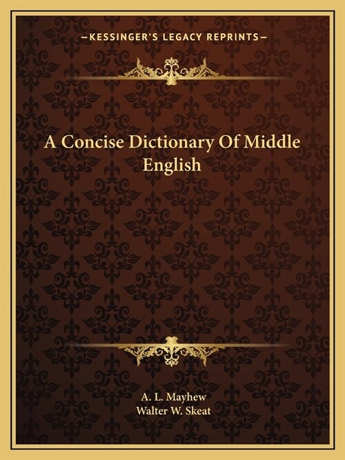 A Concise Dictionary Of Middle English (Paperback)