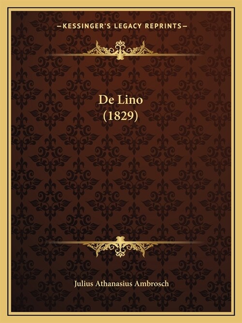 De Lino (1829) (Paperback)