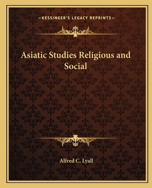 Asiatic Studies Religious and Social (Paperback)