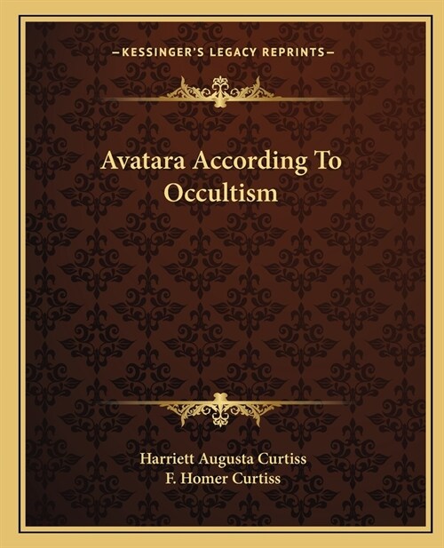 Avatara According To Occultism (Paperback)