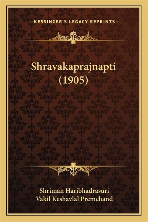 Shravakaprajnapti (1905) (Paperback)