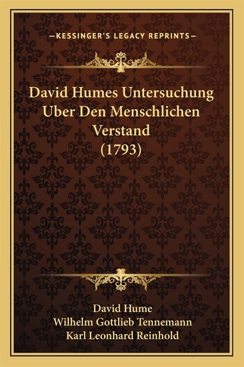 David Humes Untersuchung Uber Den Menschlichen Verstand (1793) (Paperback)