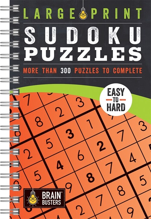 Large Print Sudoku Puzzles Orange (Spiral)