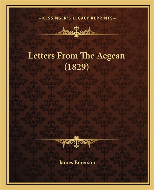 Letters From The Aegean (1829) (Paperback)