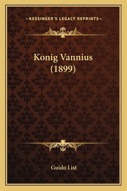 Konig Vannius (1899) (Paperback)