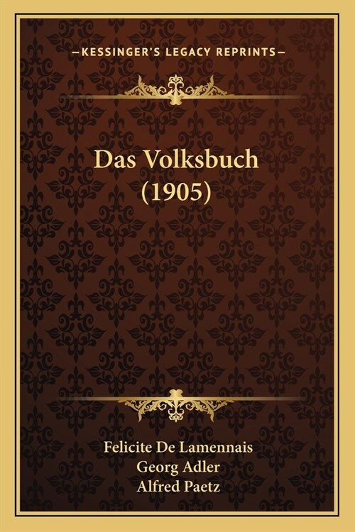 Das Volksbuch (1905) (Paperback)