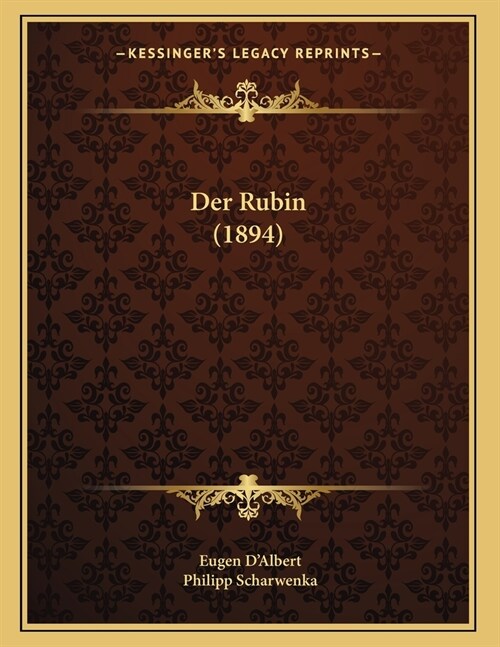 Der Rubin (1894) (Paperback)