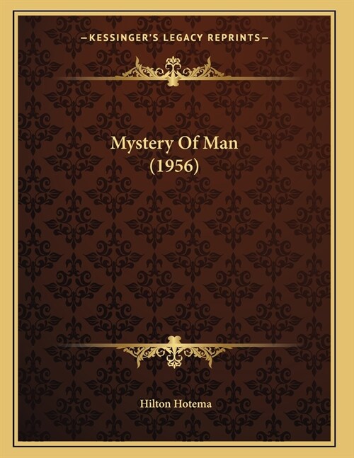 Mystery Of Man (1956) (Paperback)