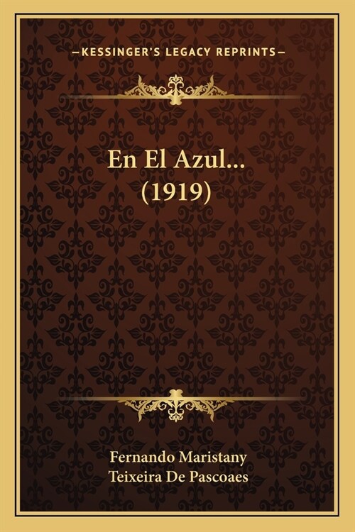 En El Azul... (1919) (Paperback)