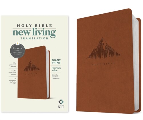 NLT Giant Print Premium Value Bible, Filament-Enabled Edition (Leatherlike, British Tan Mountain) (Imitation Leather)