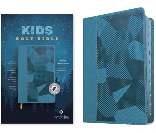 NLT Kids Bible, Thinline Reference Edition (Leatherlike, Camo Blue, Indexed, Red Letter) (Imitation Leather)