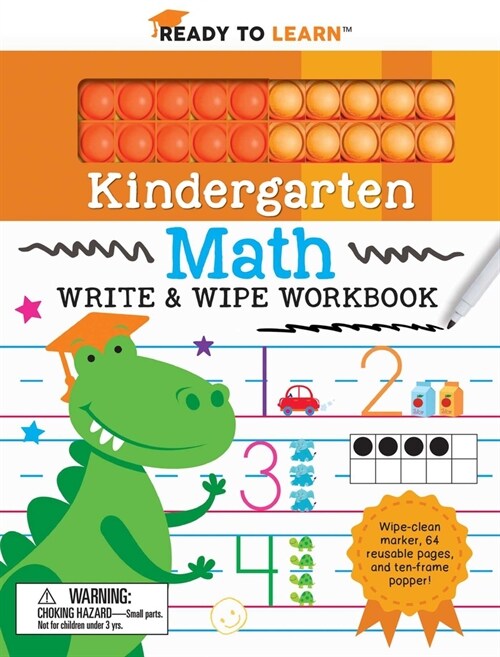 Ready to Learn Kindergarten Math Write & Wipe Workbook with Popper (Spiral)